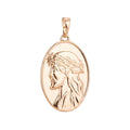 18K Gold plated Face of Jesus wear Crown of Throne Oval Charm Faith Pendant Religious Jewelry for Necklace Making Supply Gift H-588 - DLUXCA