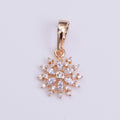 18K Gold plated Flower Clear Marquise CZ Rosey Gold Pendant | AA530 - DLUXCA