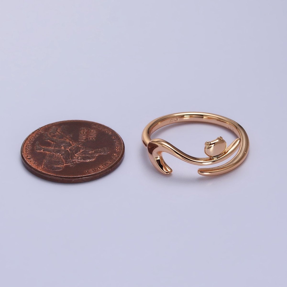 18K Gold plated Forest Frog on Branch Minimalist Ring | Y-586 - DLUXCA