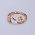 18K Gold plated Forest Frog on Branch Minimalist Ring | Y-586 - DLUXCA