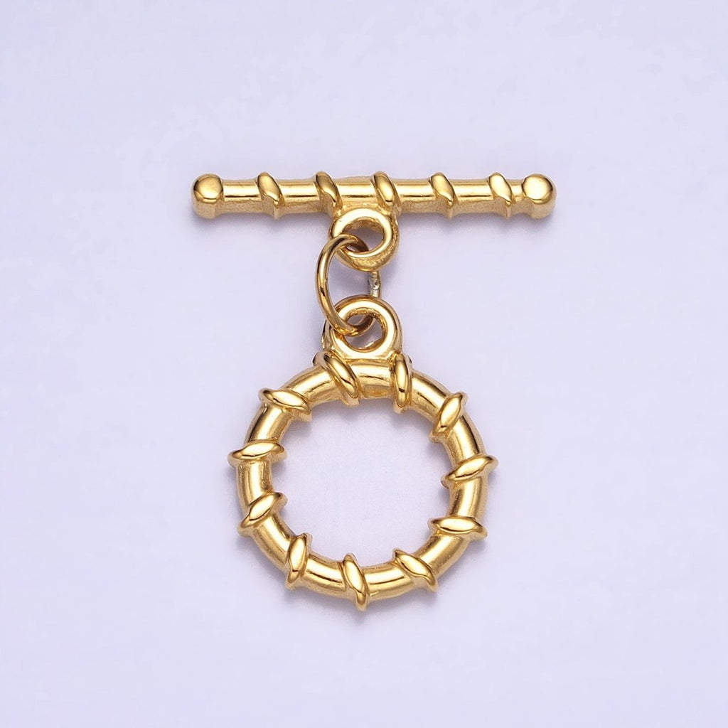 18K Gold plated Geometric Tie Toggle Clasps in Gold & Silver | Z-299 Z-300 - DLUXCA