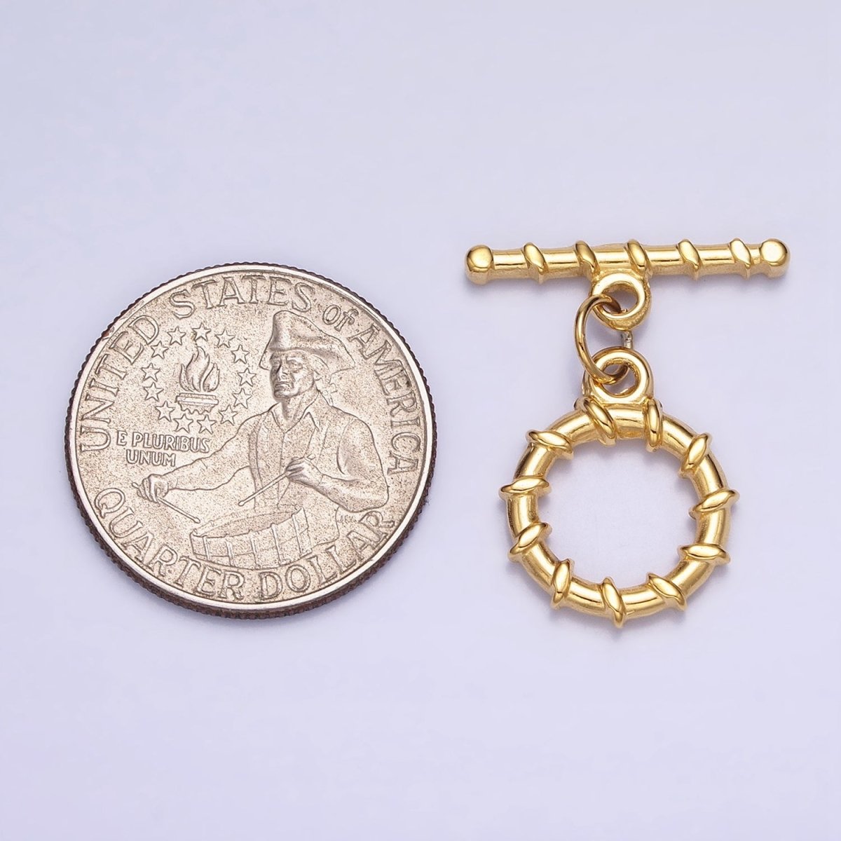 18K Gold plated Geometric Tie Toggle Clasps in Gold & Silver | Z-299 Z-300 - DLUXCA