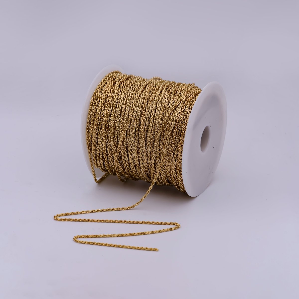 18k Gold plated Gold Twisted Rope Chain by Yard Chunky Twisted Rope chain for Jewelry Making | ROLL-566 Clearance Pricing - DLUXCA