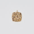 18K Gold plated Hammered Rustic Mini Charm Gold Tiny Square Charm Geometric Tag for Necklace Bracelet Supply D-243 - DLUXCA