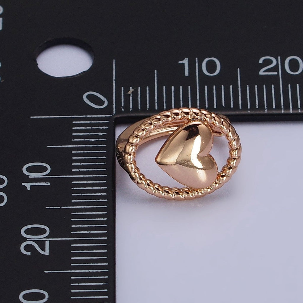 18K Gold plated Heart Huggie Earring for Minimalist Jewelry AB1024 - DLUXCA