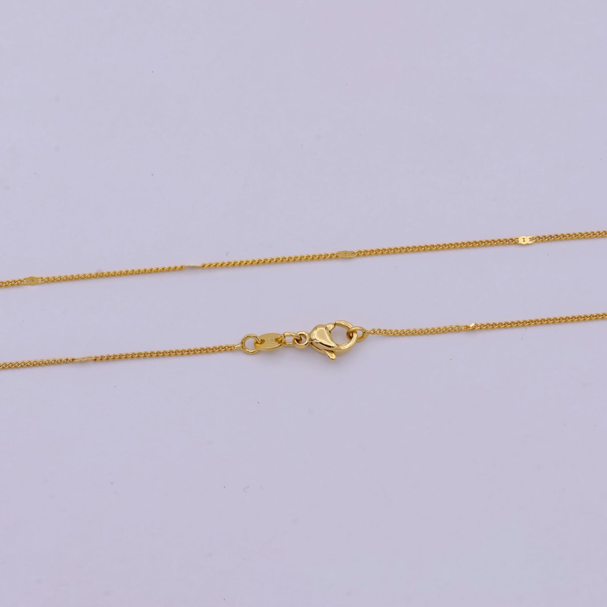 18k Gold plated Layering Necklace - Simple Chain Necklace - Curb Chain Necklace - Minimalist Jewelry | WA-539 Clearance Pricing - DLUXCA