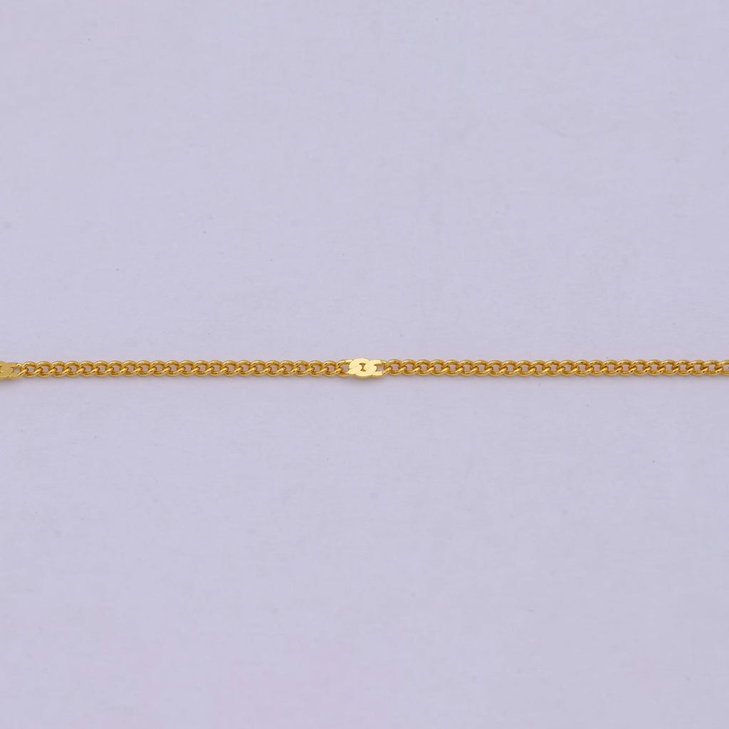 18k Gold plated Layering Necklace - Simple Chain Necklace - Curb Chain Necklace - Minimalist Jewelry | WA-539 Clearance Pricing - DLUXCA