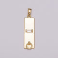 18k Gold plated Long Rectangle Pendant Minimalist Geometry Jewelry Supply Component N-1408 - DLUXCA