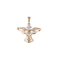 18k Gold plated Micro Pave CZ Angel Wing Heart Pendant Charm, Micro Pave CZ Pendant Charm, Gold plated Pendant, For DIY Jewelry I-384 - DLUXCA