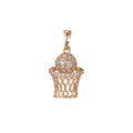 18k Gold plated Micro Pave CZ Basketball Pendant Charm, Micro Pave CZ Slam Dunk Pendant Charm, Gold plated Pendant, For DIY Jewelry I-415 - DLUXCA