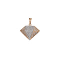 18k Gold plated Micro Pave CZ Diamond Pendant Charm, Dual Color Diamond Pendant Charm, Gold plated Diamond Pendant, For DIY Jewelry I-525 - DLUXCA