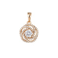 18k Gold plated Micro Pave CZ Flower Pendant Charm, Micro Pave CZ Geometric Pendant Charm, Gold plated Pendant, For DIY Jewelry I-528 - DLUXCA