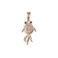 18k Gold plated Micro Pave CZ Gold Fish Pendant Charm, Micro Pave CZ Pendant Charm, Gold plated Fish Pendant, For DIY Jewelry I-407 - DLUXCA