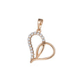 18k Gold plated Micro Pave CZ Heart Pendant Charm, Micro Pave CZ Pendant Charm, Gold plated Heart Pendant, For DIY Jewelry I-397 - DLUXCA