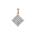 18k Gold plated Micro Pave CZ Rhombus Pendant Charm, Dual Color Rhombus Pendant Charm, Gold plated Rhombus Pendant, For DIY Jewelry I-543 - DLUXCA
