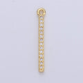 18K Gold plated Minimalist Bar, Cubic Micro Pave Dangle Charm Necklace Earring Pendant Charm for Jewelry Making C-689 - DLUXCA