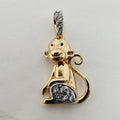 18K Gold plated Monkey Ape Animal Clear Micro Paved CZ Bail Pendant | I715 - DLUXCA