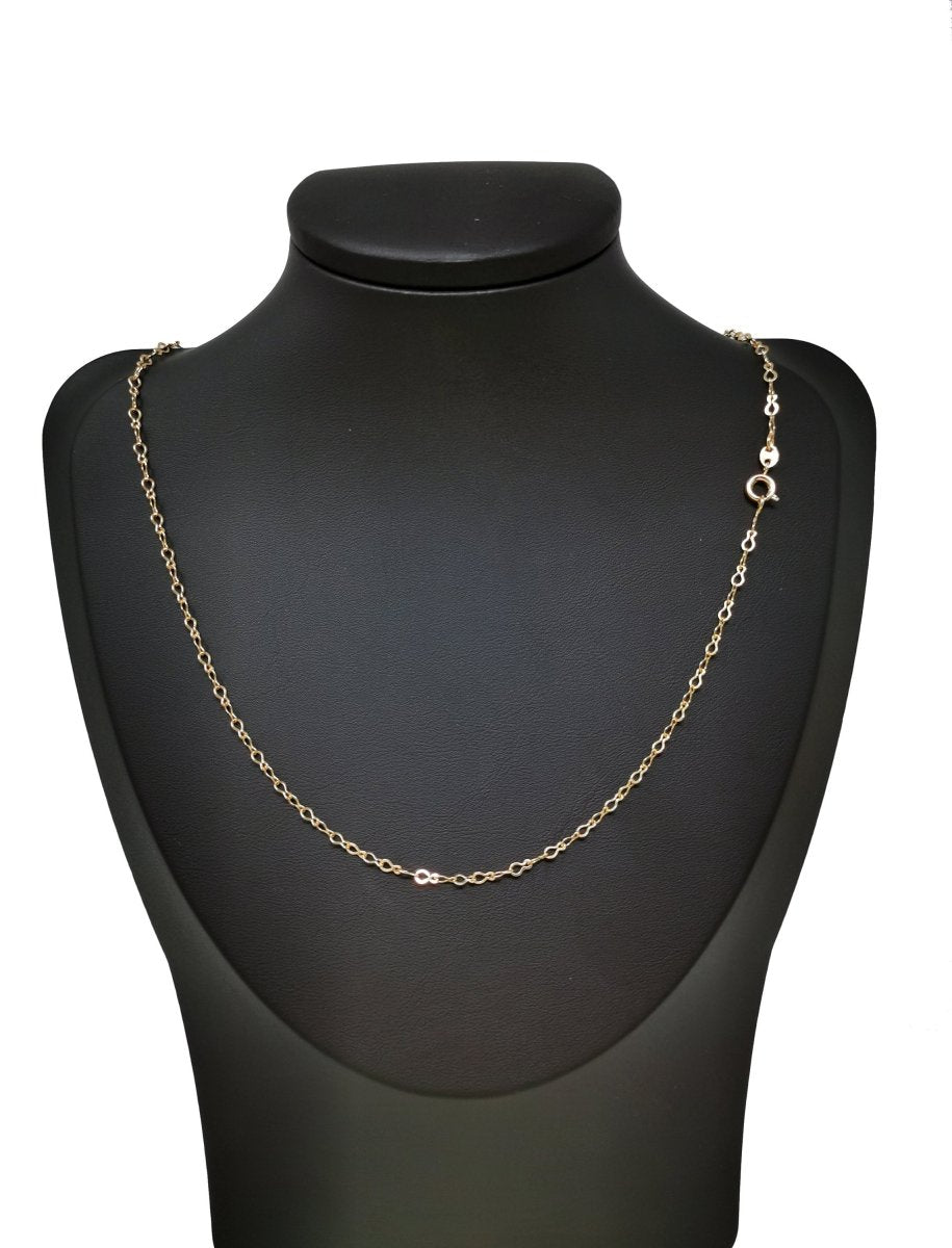 18k Gold plated Necklace Cable Chain Gold Necklace Gift for her Gold Chain Link Necklace Gold, 18" Figure Eight Necklace w/ Spring Ring | CN-719 Clearance Pricing - DLUXCA