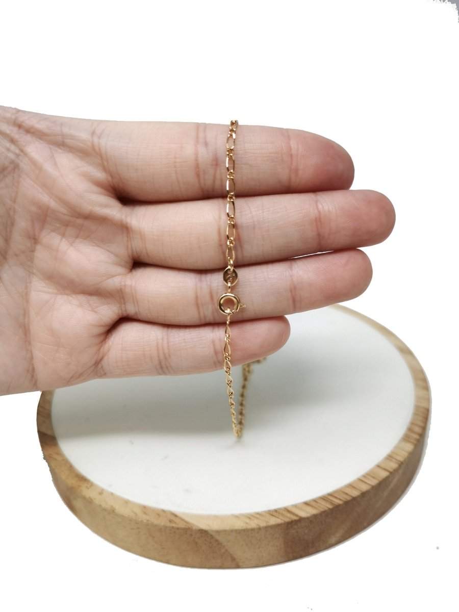 18k Gold plated Necklace Cable Chain Link Gold Necklace Gift for her Gold Chain Link Necklace Gold 17.7" Gold Figure Eight Style Necklace | CN-715 Clearance Pricing - DLUXCA