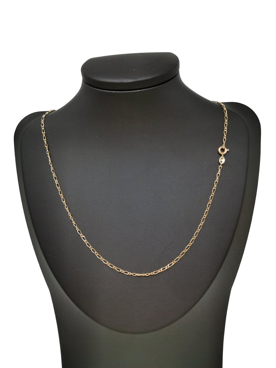 18k Gold plated Necklace Cable Chain Link Gold Necklace Gift for her Gold Chain Link Necklace Gold 17.7" Gold Figure Eight Style Necklace | CN-715 Clearance Pricing - DLUXCA