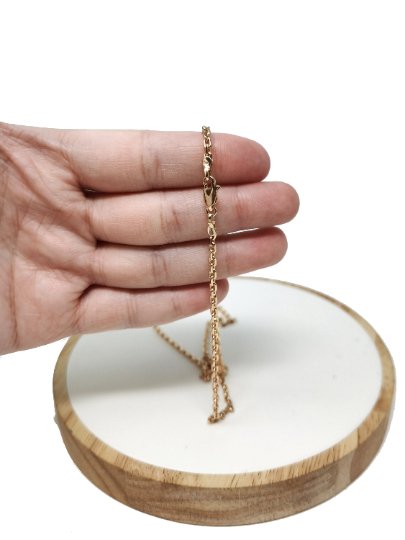 18K Gold plated Necklace - Cable Necklace - Dainty Gold Cable Chain Layering Necklace 2.5mm 19.6 inch w/ Lobster Clasp | CN-733 Clearance Pricing - DLUXCA