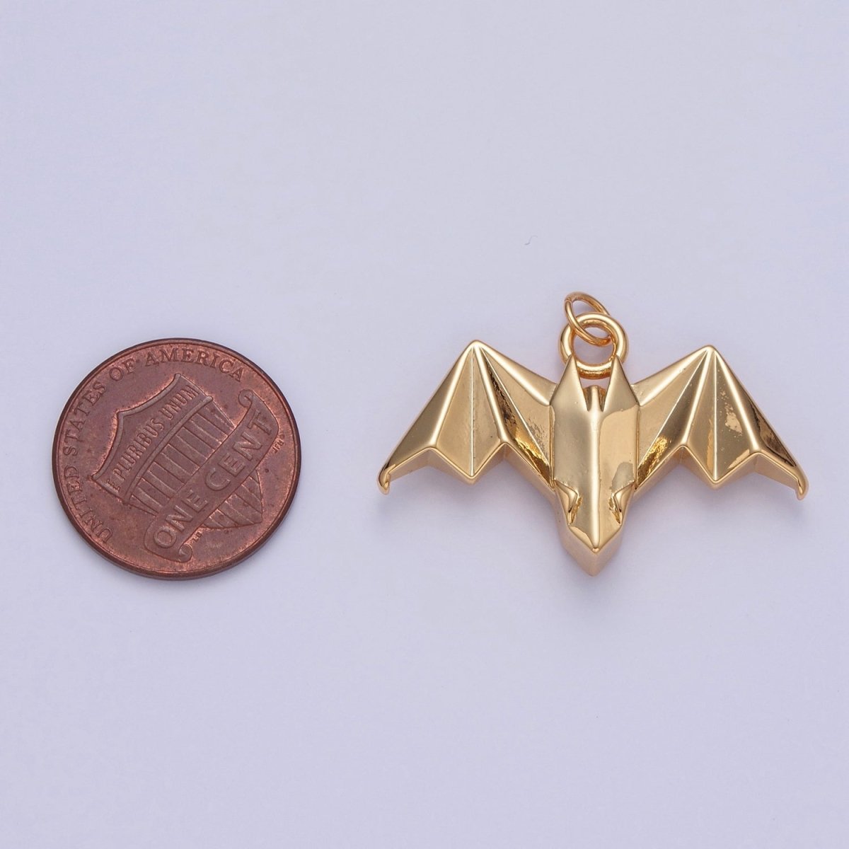 18K Gold plated Origami Bat Halloween Nocturnal Animal Charm | X-080 - DLUXCA