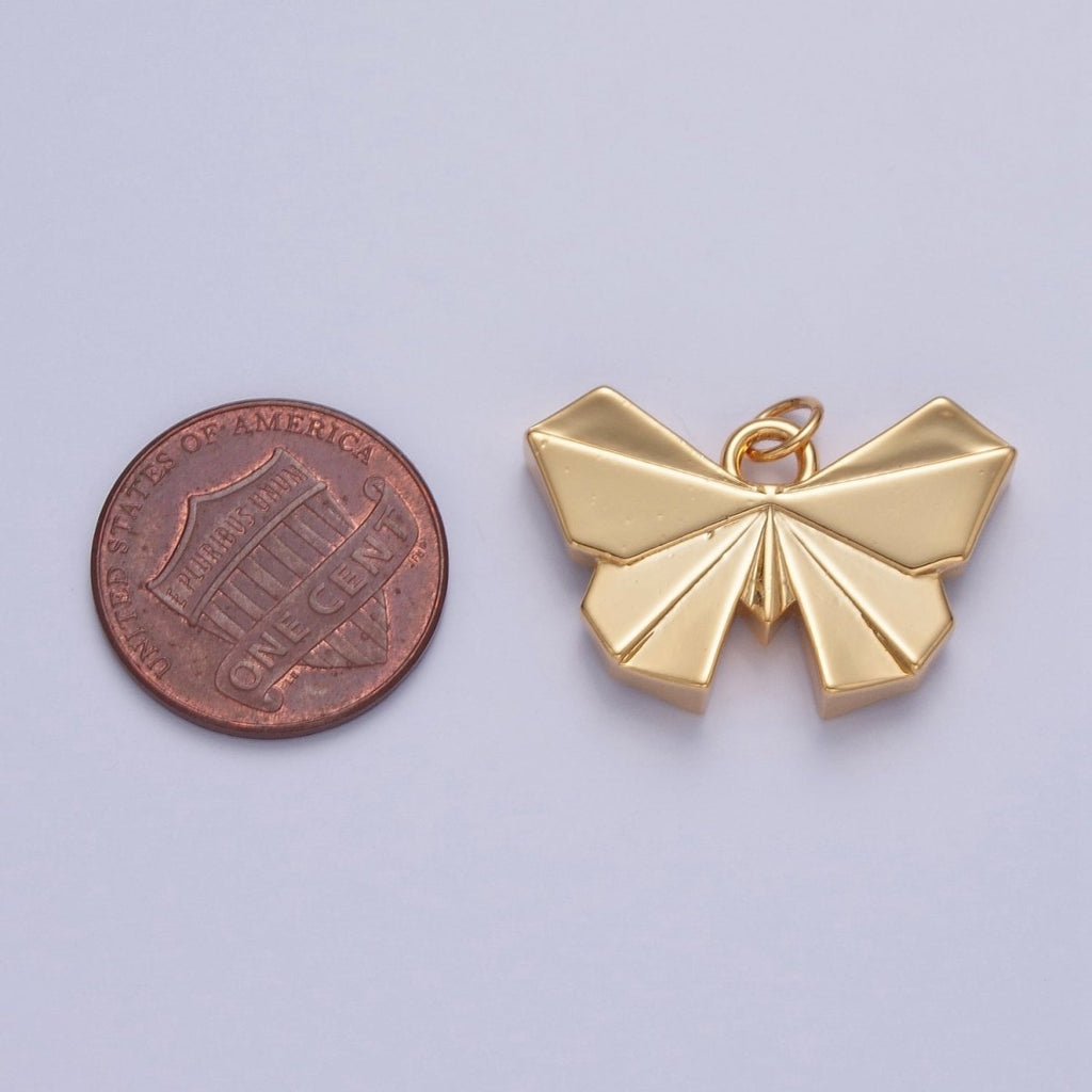 18K Gold plated Origami Butterfly Mariposa Insect Animal Charm | X-081 - DLUXCA