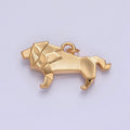 18K Gold plated Origami Lion Wild Safari Jungle Animal Charm | X-078 - DLUXCA