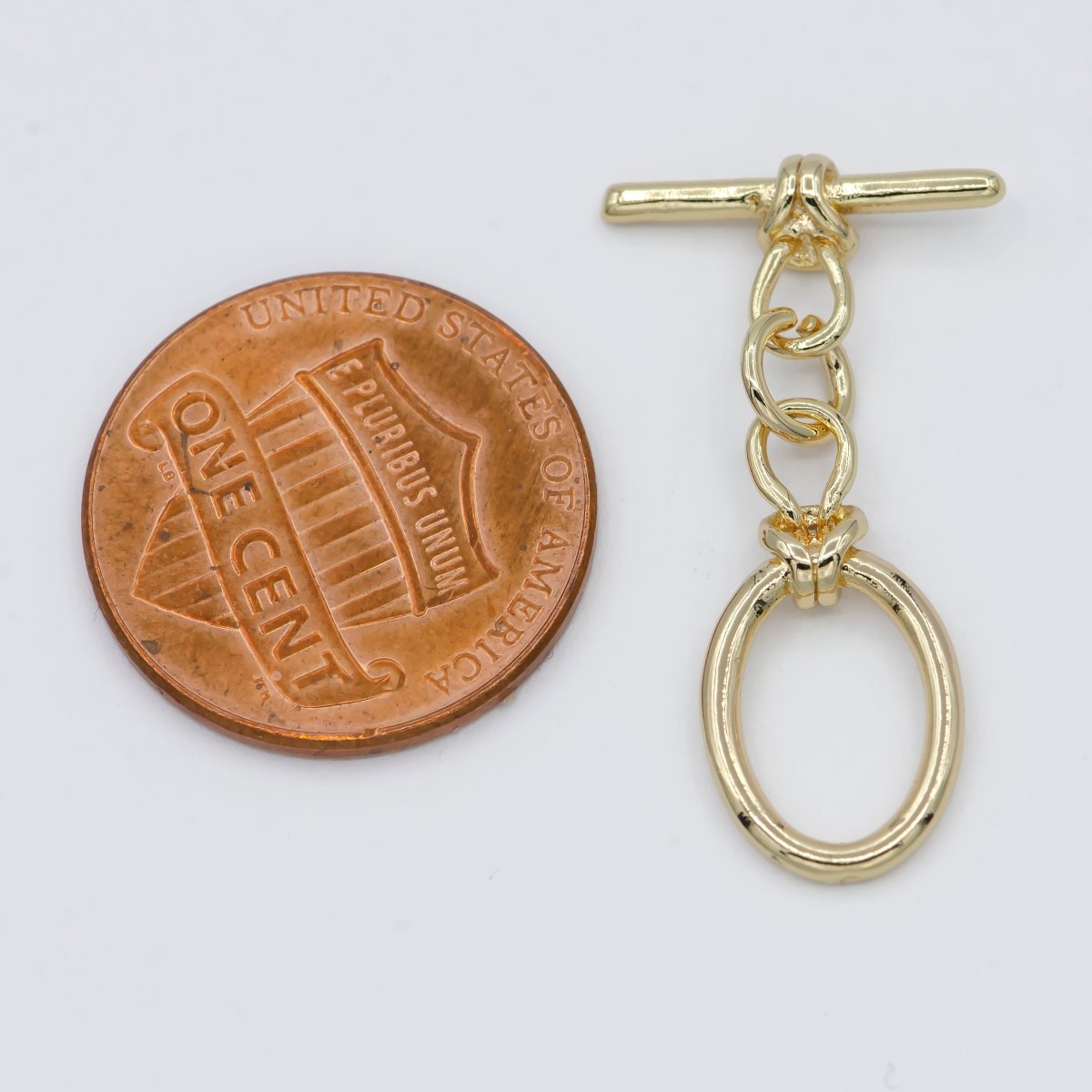 18K Gold plated Oval Toggle Clasp DIY Jewelry Making For Necklace Bracelet Anklet L-309 - DLUXCA