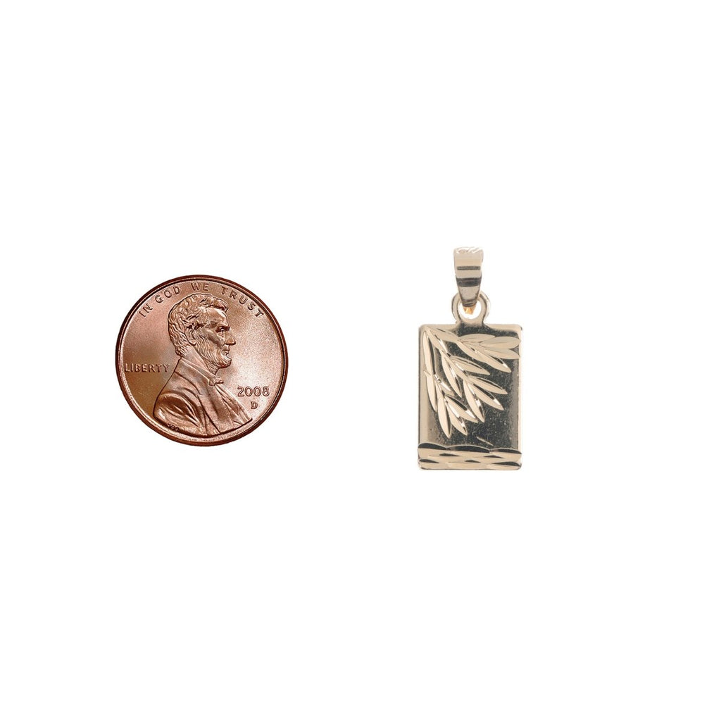 18K Gold plated Rectangle Minimalist Bar, Wheat Plant Tree Life Bails Findings for Earring Necklace Jewelry Making Supplies H-758 - DLUXCA