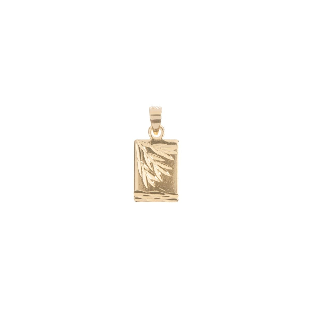 18K Gold plated Rectangle Minimalist Bar, Wheat Plant Tree Life Bails Findings for Earring Necklace Jewelry Making Supplies H-758 - DLUXCA