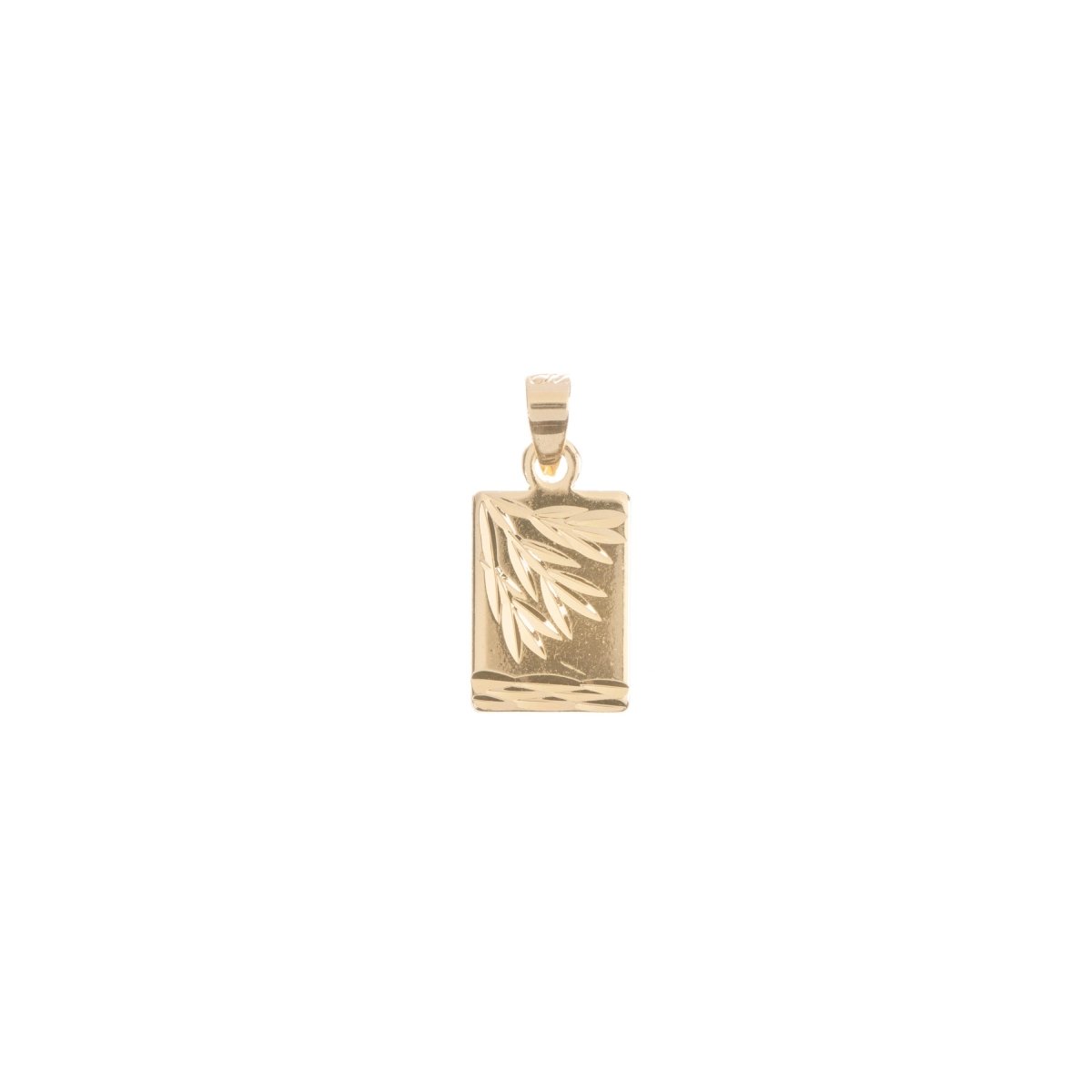 18K Gold plated Rectangle Minimalist Bar, Wheat Plant Tree Life Bails Findings for Earring Necklace Jewelry Making Supplies H-758 - DLUXCA