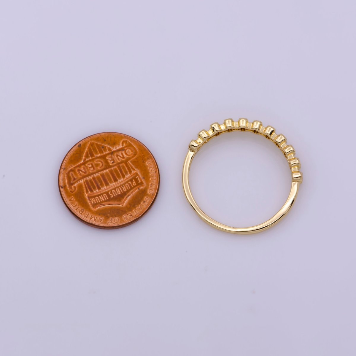 18k gold plated Ring Micro Pave Cz Cubic Zirconia Gold Band Minimalist Jewelry Stackable U-010~U-013 - DLUXCA