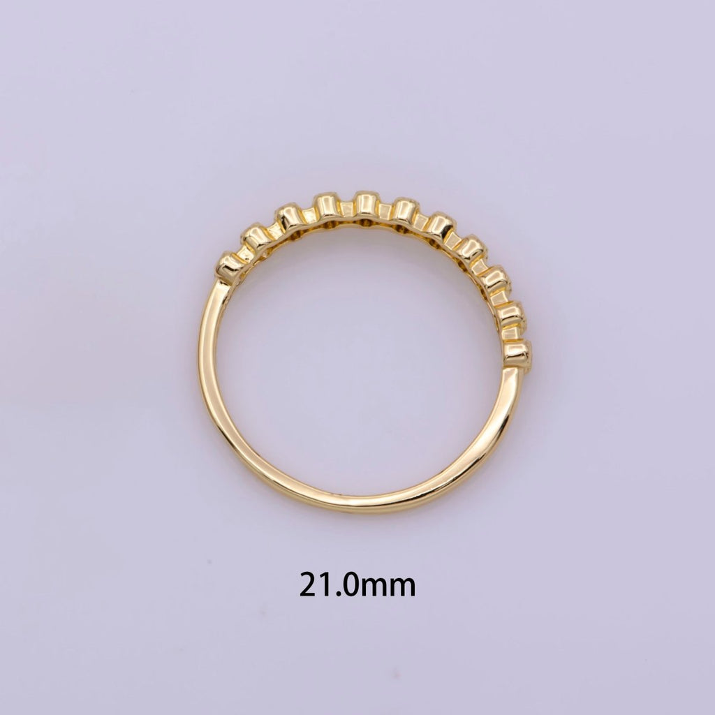 18k gold plated Ring Micro Pave Cz Cubic Zirconia Gold Band Minimalist Jewelry Stackable U-010~U-013 - DLUXCA