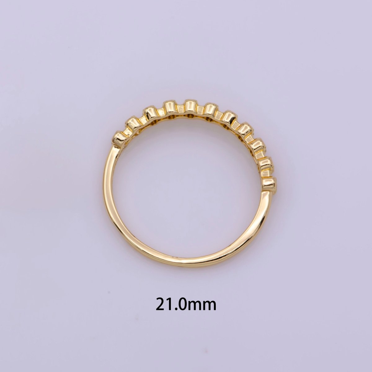 18k gold plated Ring Micro Pave Cz Cubic Zirconia Gold Band Minimalist Jewelry Stackable U-010~U-013 - DLUXCA