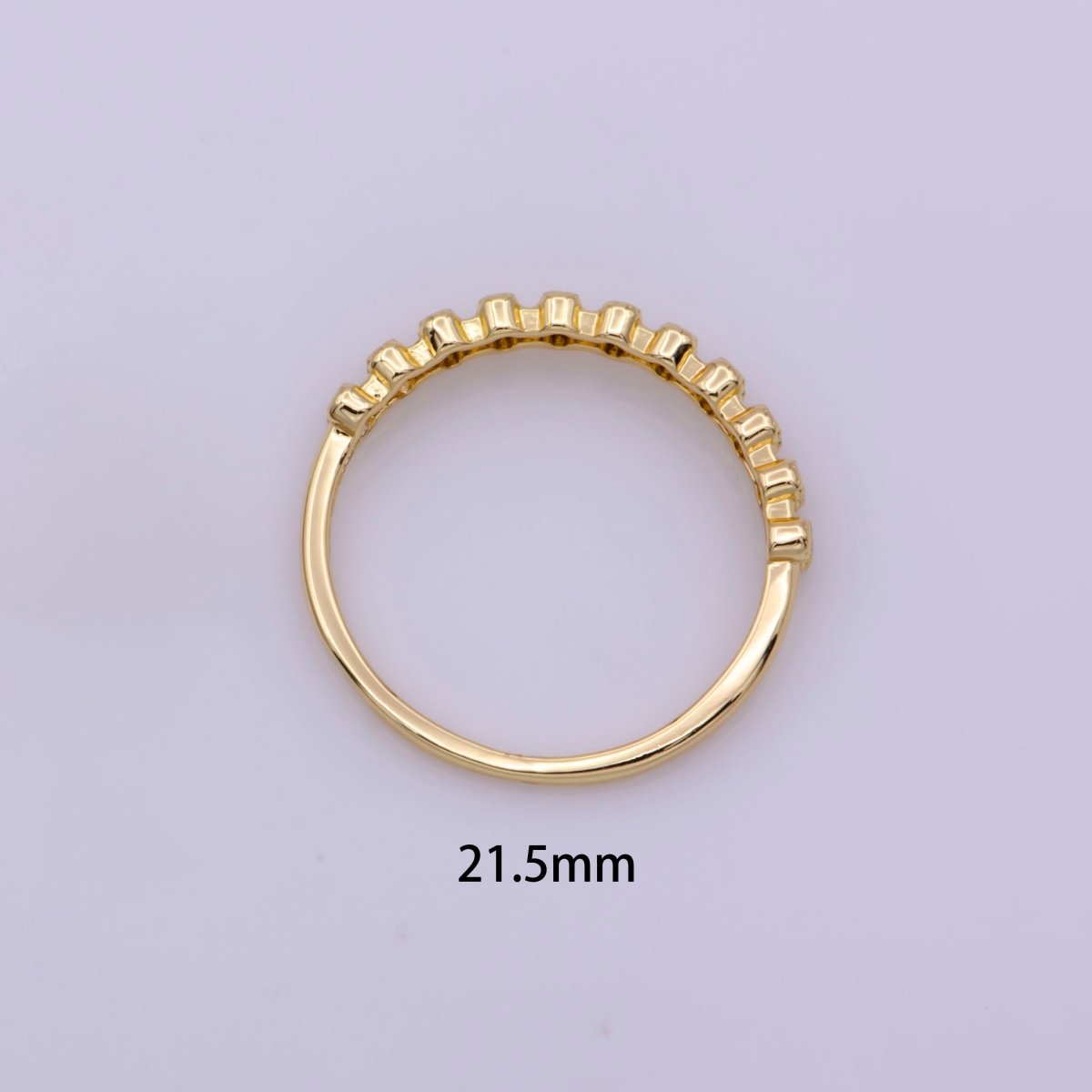18k gold plated Ring Micro Pave Cz Cubic Zirconia Gold Band Minimalist Jewelry Stackable U-010~U-013 - DLUXCA