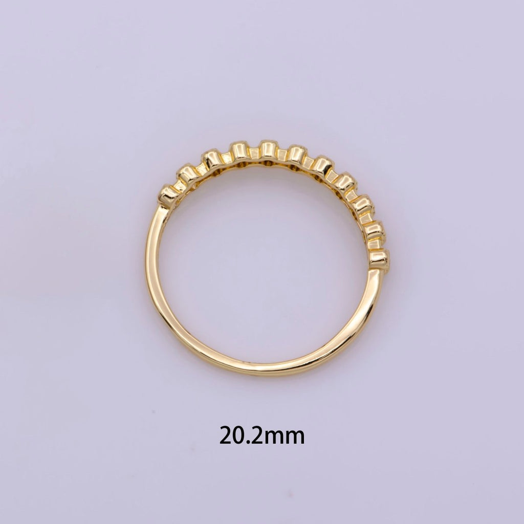 18k gold plated Ring Micro Pave Cz Cubic Zirconia Gold Band Minimalist Jewelry Stackable U-010~U-013 - DLUXCA