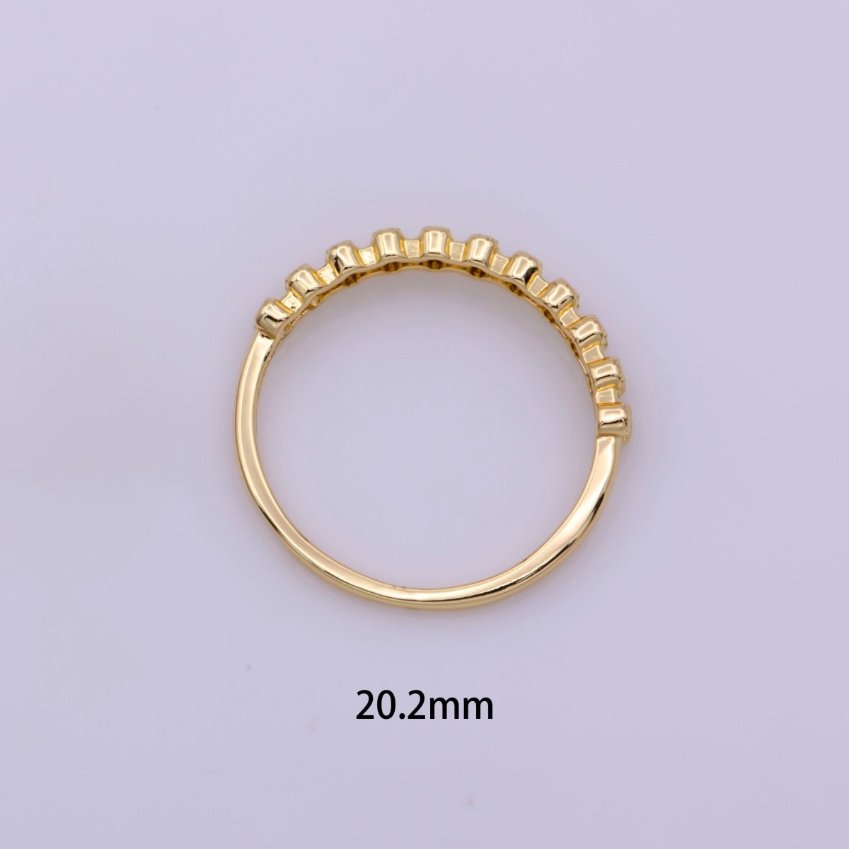 18k gold plated Ring Micro Pave Cz Cubic Zirconia Gold Band Minimalist Jewelry Stackable U-010~U-013 - DLUXCA
