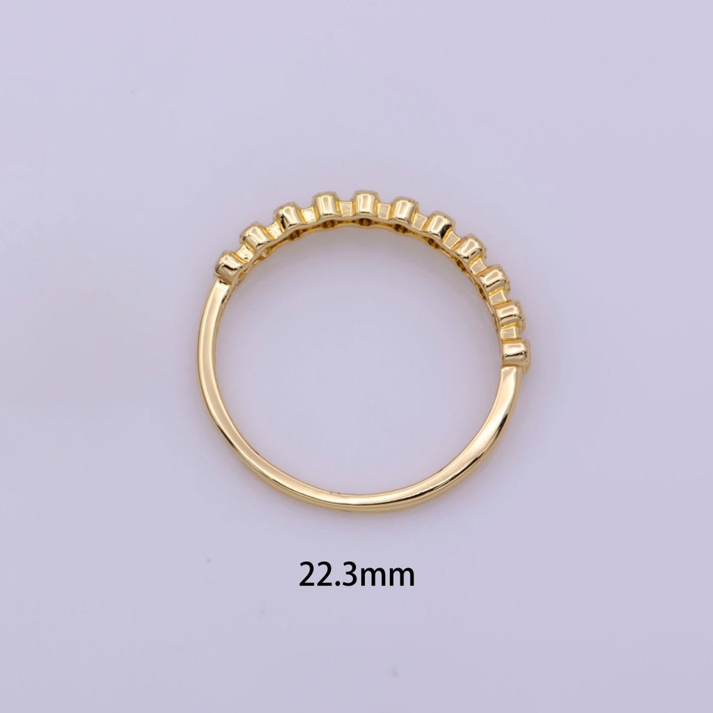 18k gold plated Ring Micro Pave Cz Cubic Zirconia Gold Band Minimalist Jewelry Stackable U-010~U-013 - DLUXCA