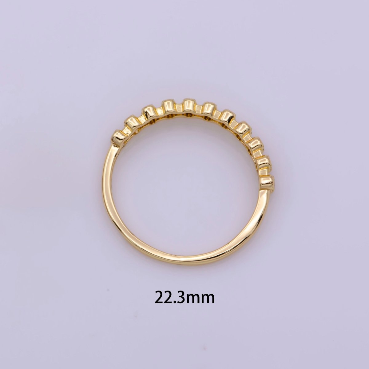 18k gold plated Ring Micro Pave Cz Cubic Zirconia Gold Band Minimalist Jewelry Stackable U-010~U-013 - DLUXCA