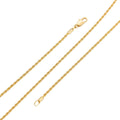 24K Gold plated Rope Chain Necklace, 23.5 inch Rope Finished Necklace For Jewelry Making, Dainty 2.3mm Width Rope Necklace w/ Lobster Clasps | CN-072