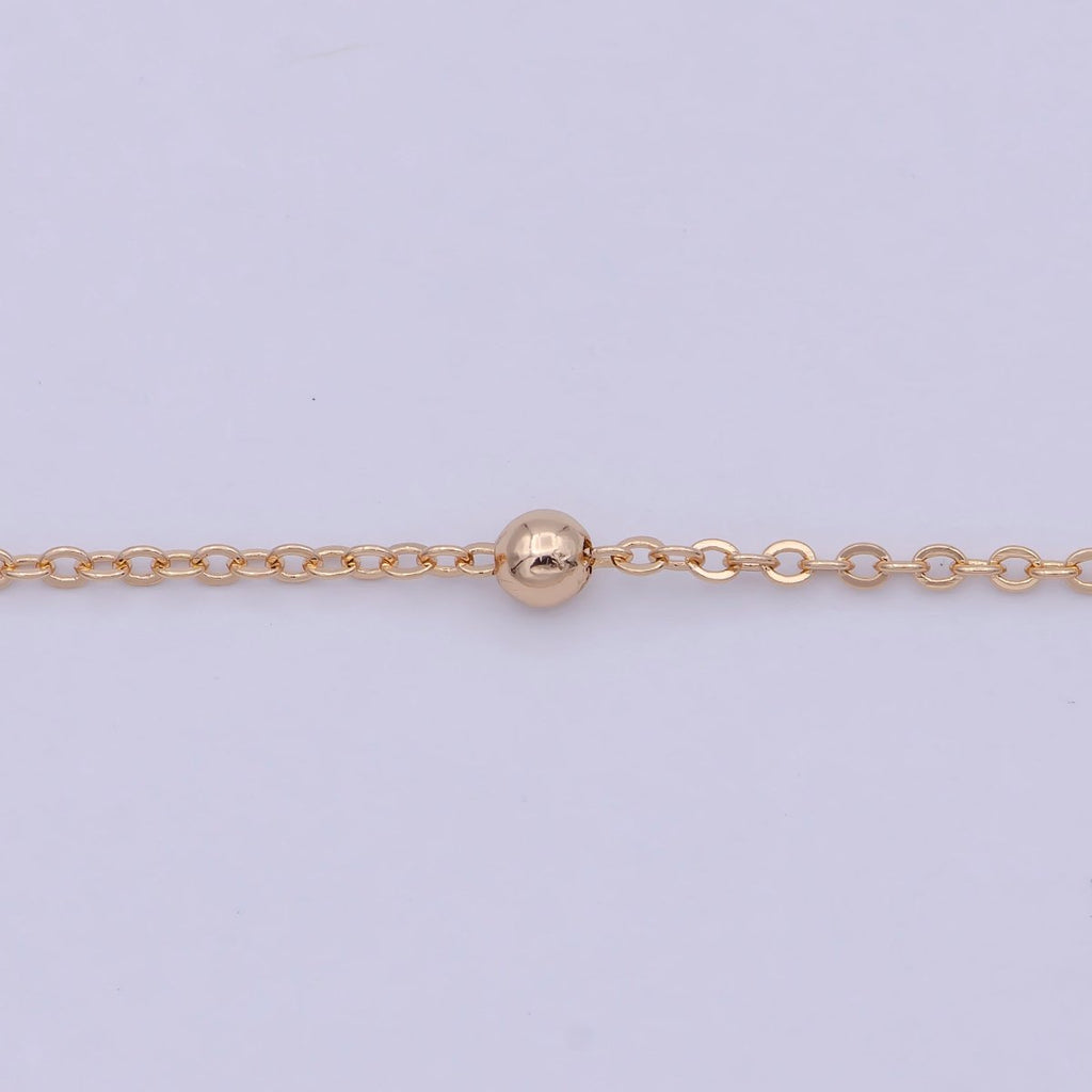 18k Gold plated Satellite Cable Chain Necklace Gold , Satellite Ball Chain Necklaces Ready To Wear 20 Inch | WA - 764 Clearance Pricing - DLUXCA