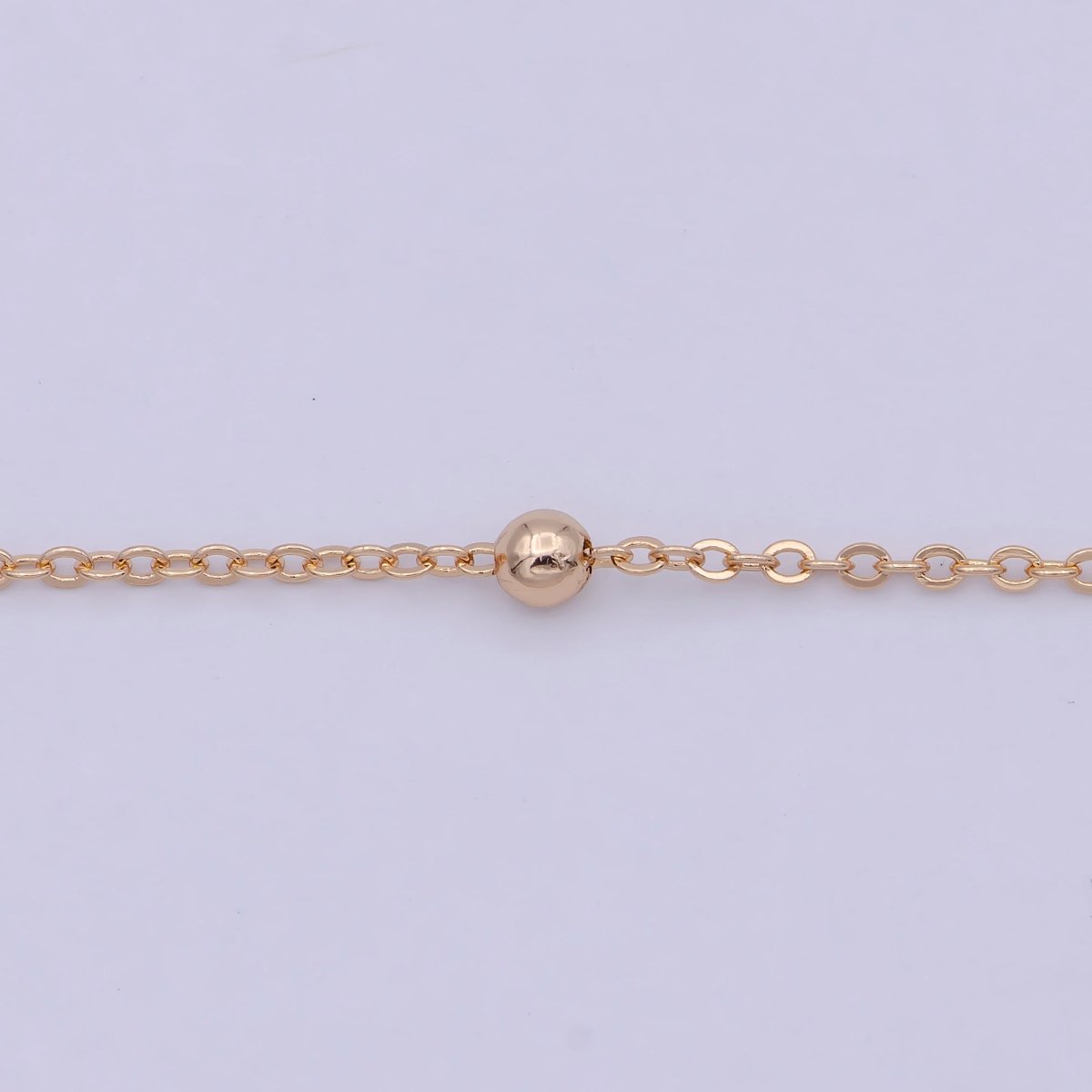 18k Gold plated Satellite Cable Chain Necklace Gold , Satellite Ball Chain Necklaces Ready To Wear 20 Inch | WA - 764 Clearance Pricing - DLUXCA
