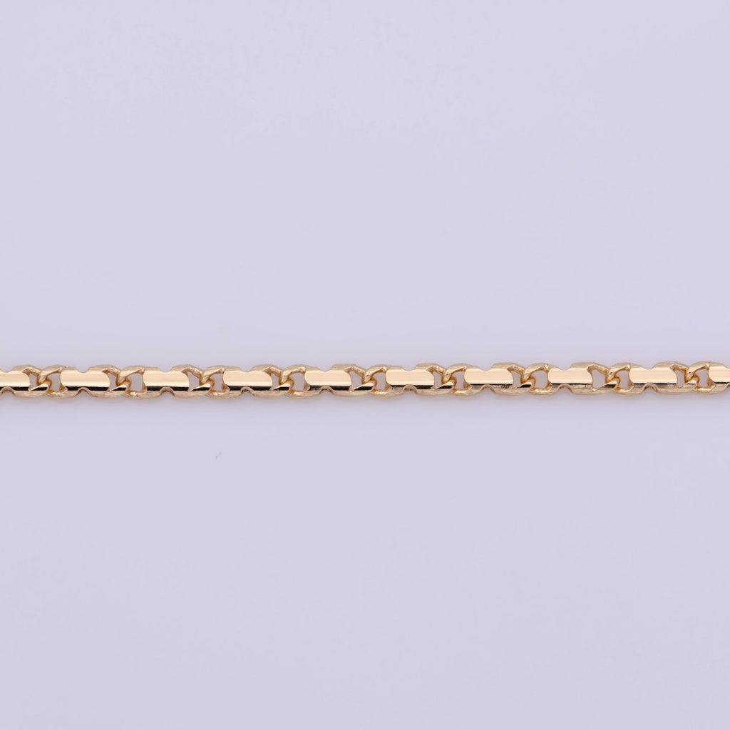 18K Gold plated Scroll Chain Necklace, 18 Inch Scroll Finished Chain For Jewelry Making, Dainty 2.5mm Designed Necklace w/ Spring Ring | CN-385 Clearance Pricing - DLUXCA