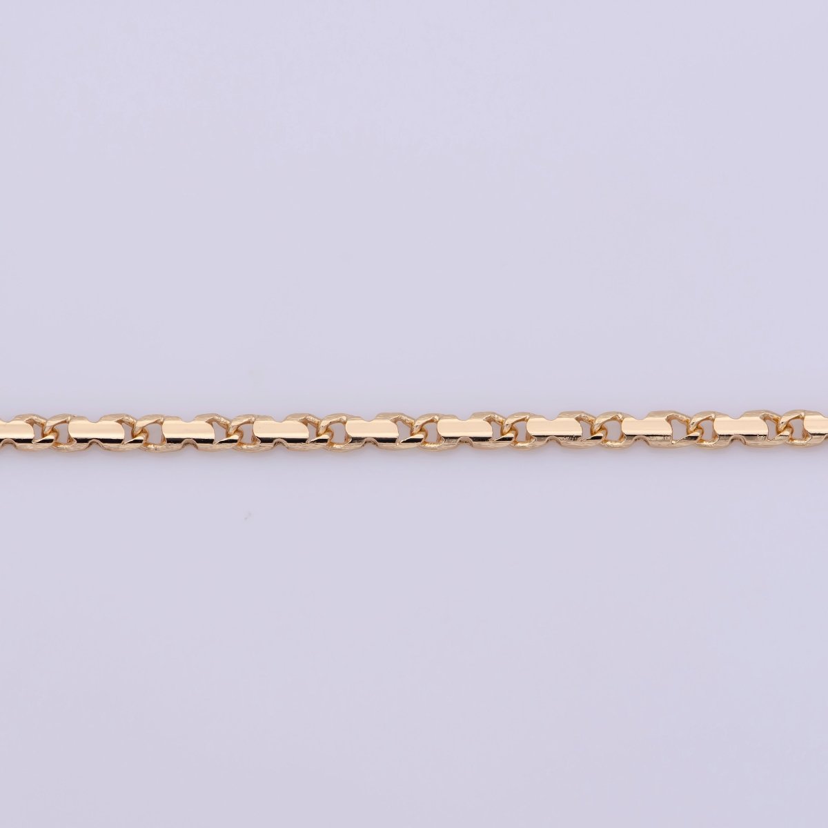 18K Gold plated Scroll Chain Necklace, 18 Inch Scroll Finished Chain For Jewelry Making, Dainty 2.5mm Designed Necklace w/ Spring Ring | CN-385 Clearance Pricing - DLUXCA