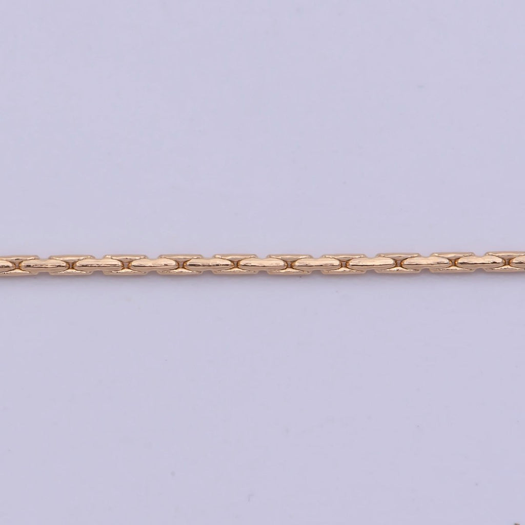 18K Gold plated Snake Chain, 0.7mm Gold Designed Chain 18 Inches Ready To Wear Necklace w/ Lobster Clasps | WA-476 Clearance Pricing - DLUXCA