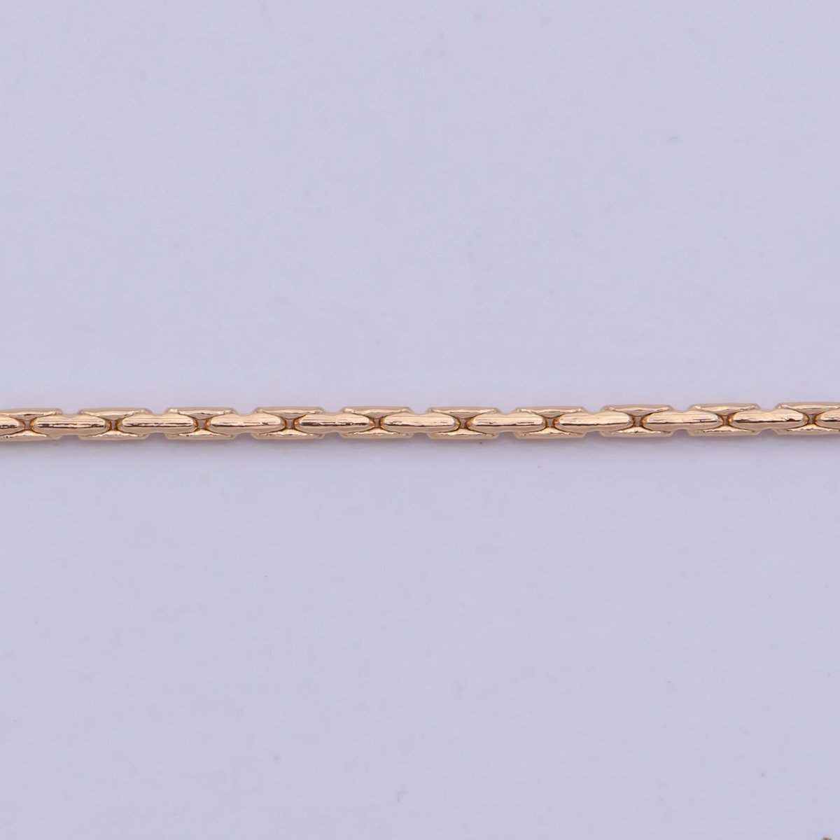 18K Gold plated Snake Chain, 0.7mm Gold Designed Chain 18 Inches Ready To Wear Necklace w/ Lobster Clasps | WA-476 Clearance Pricing - DLUXCA