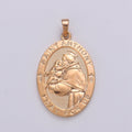 18k Gold plated St Anthony Pendant Medal - Patron of Lost Things - Religious Jewelry Novena Prayer Rosary Supply J-115 - DLUXCA