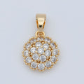 18K Gold plated Sun CZ paved Charm, Bright Cubic Micro paved Pendant Celestial Jewelry Craft Supply, Sunshine, Sunburst, Nature Lover Gift I-090 - DLUXCA