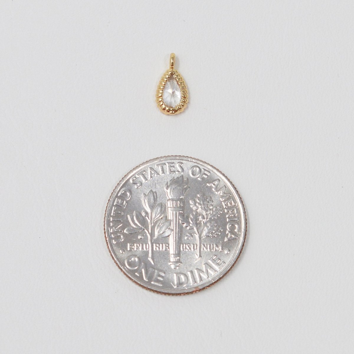 18K Gold plated Teardrop Charm Add on charm for Necklace Bracelet Earring M-381 - DLUXCA